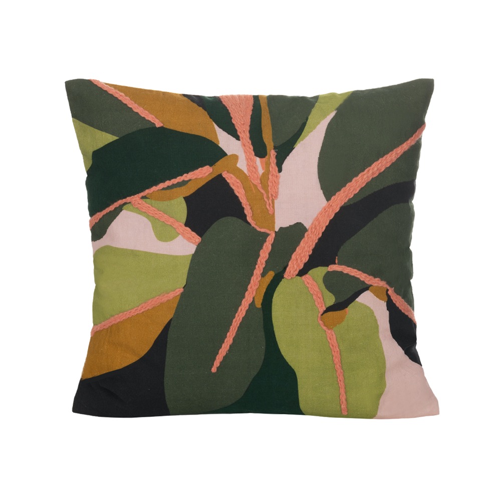 COTTON CUSHION LEAVES 40X40